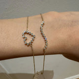 Heart 14K Gold Bracelet w. Diamonds