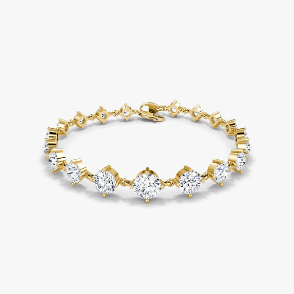 Infinity Linked 14K Gold Tennis Bracelet w. 6.60ct Lab-Grown Diamonds