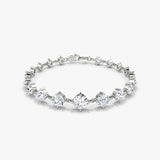 Infinity Linked 14K White Gold Tennis Bracelet w. 6.60ct Lab-Grown Diamonds