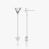 V Duo Dangle 14K White Gold Earrings w. 1.0ct Lab-Grown Diamonds