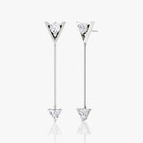 V Duo Dangle 14K White Gold Earrings w. 1.0ct Lab-Grown Diamonds