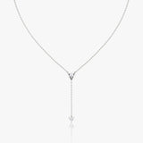 V Duo Lariat 14K White Gold Necklace w. 0.50ct  Lab-Grown Diamonds