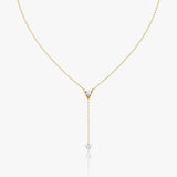 V Duo Lariat 14K Gold Necklace w. 0.50ct  Lab-Grown Diamonds