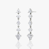 Mixed Shape Pavé Dangle 14K White Gold Earrings w. 3.0ct Lab-Grown Diamonds