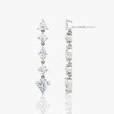 Mixed Shape Pavé Dangle 14K White Gold Earrings w. 3.0ct Lab-Grown Diamonds