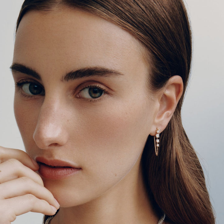 Linked 14K Guld Tennis Øreringe m. 1.10ct Lab-Grown Diamanter