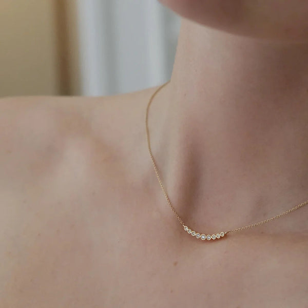 Ava 14K Gold Necklace w. Diamonds