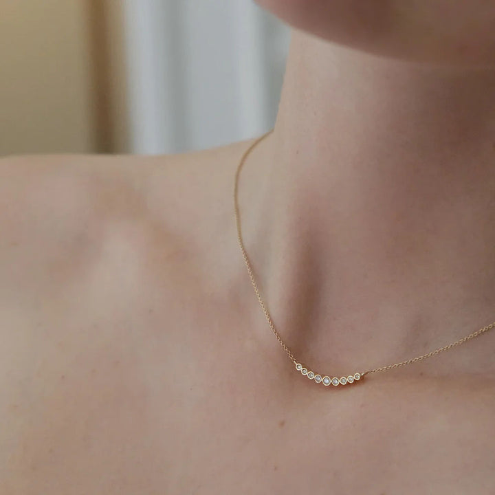 Ava 14K Gold Necklace w. Diamonds