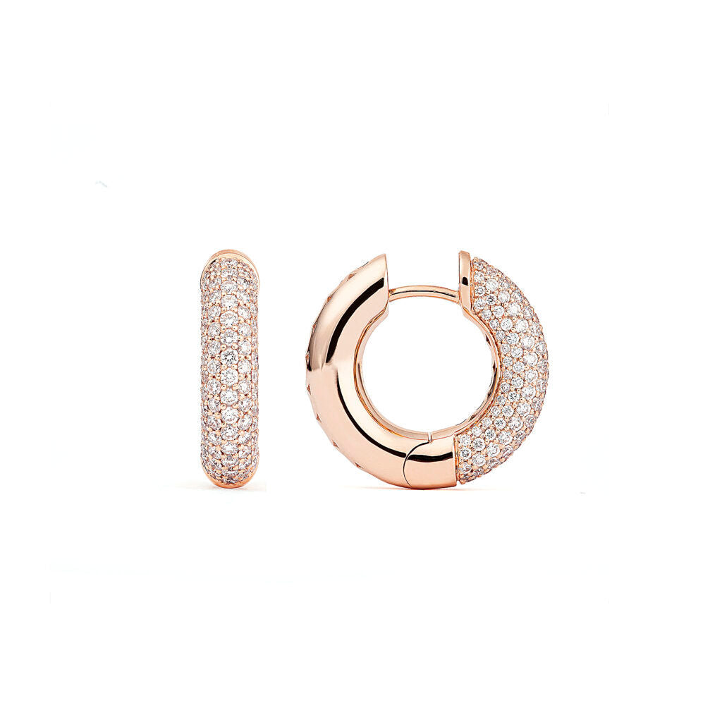 Absolute Mellem (Loose) 18K Rosaguld Hoops m. Diamanter