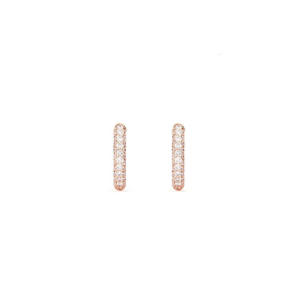 Absolute Mini (Slim) 18K Rosegold Hoops w. Diamonds
