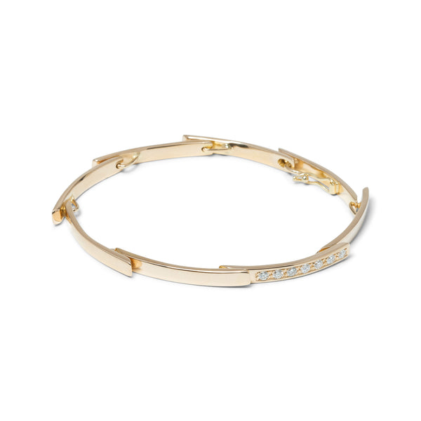 Spiral Galaxy 18K Gold Bangle w. Lab-Grown Diamonds