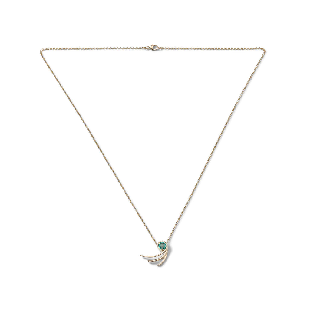Nothern Light 18K Gold Necklace w. Tourmaline