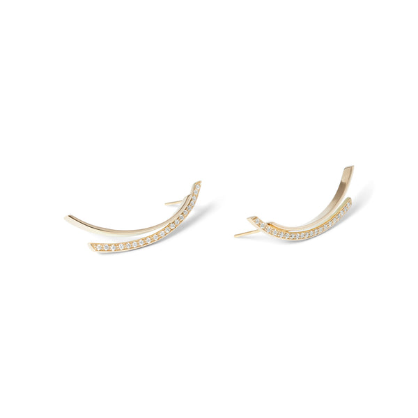 Speed of Light 18K Gold Earrings w. Lab-Grown Diamonds