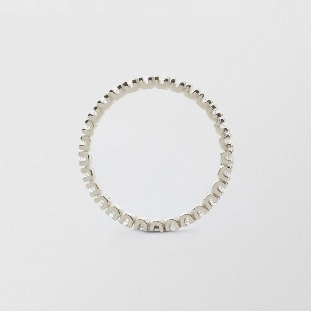 Soft Full Eternity 18K Whitegold Ring w. Diamonds