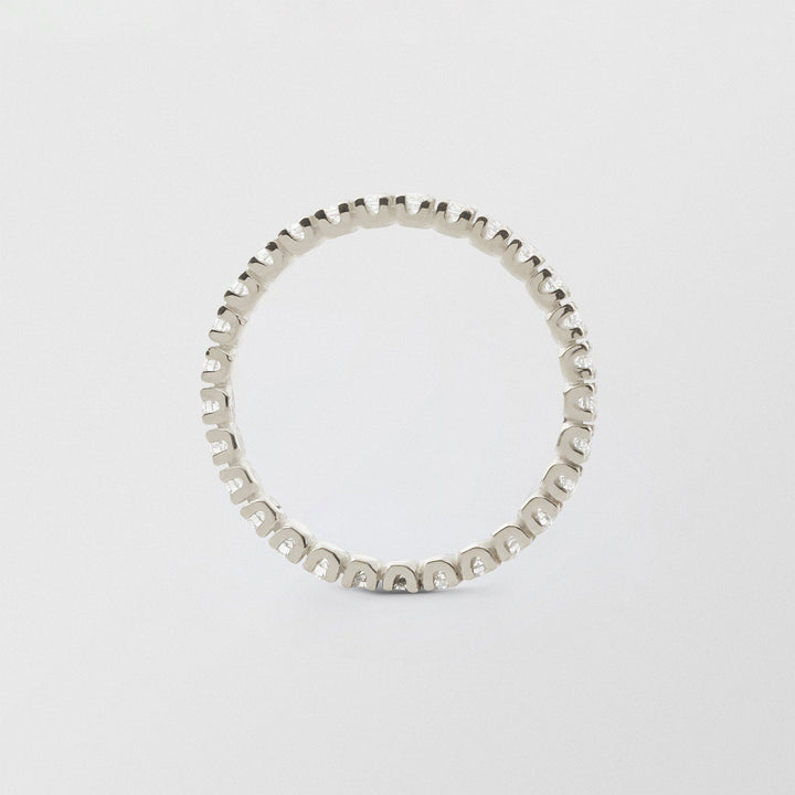 Soft Full Eternity 18K Whitegold Ring w. Diamonds