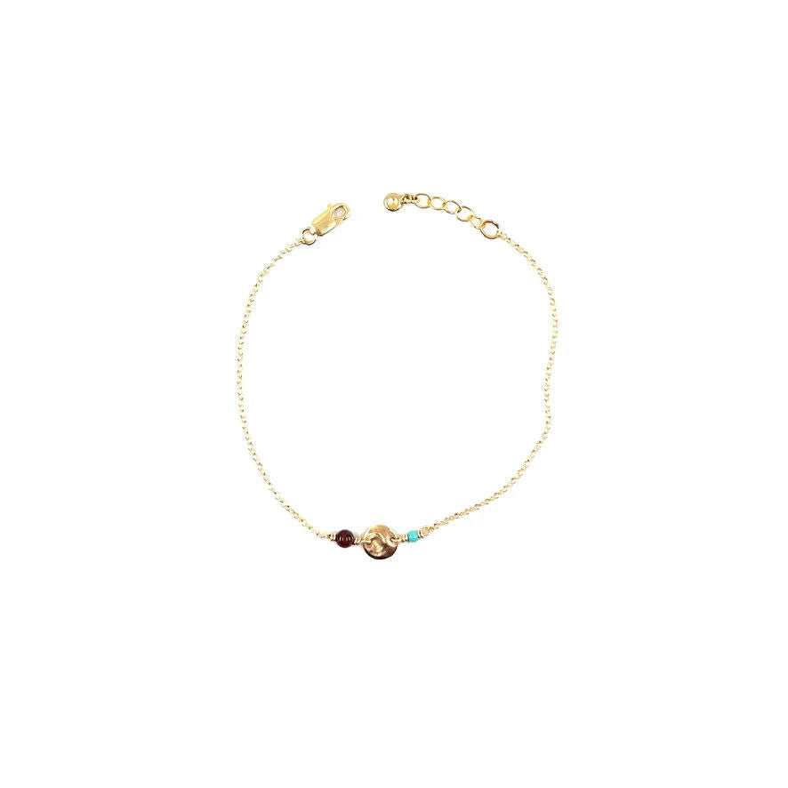 Uzma A 14K Gold Plated Bracelet w. Beads & Gemstones