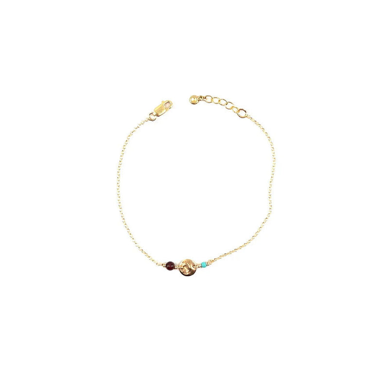 Uzma A 14K Gold Plated Bracelet w. Beads & Gemstones