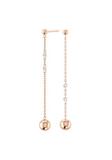 Chain Cascade Nude 18K Rosegold Earrings w. Lab-Grown Diamonds