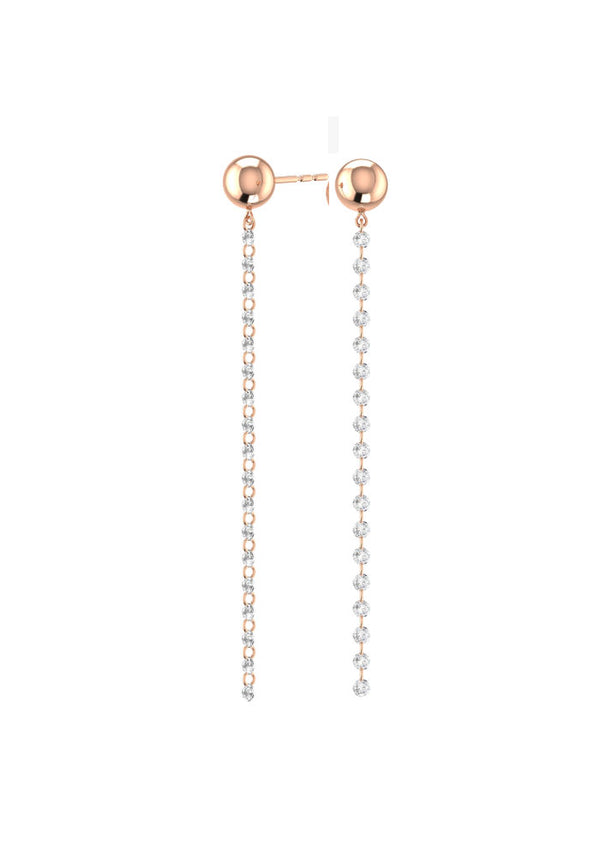 Cascade Nude 18K Rosegold Earrings w. Lab-Grown Diamonds