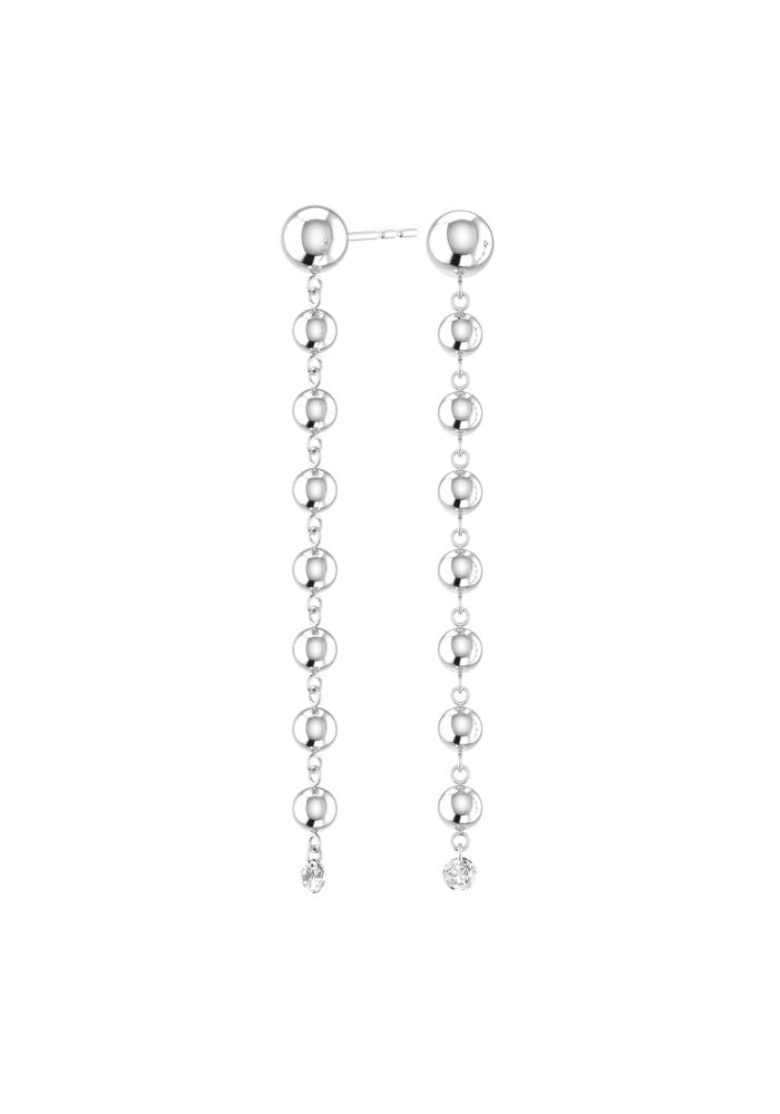 Grand Cascade Nude 18K Whitegold Earrings w. Lab-Grown Diamonds