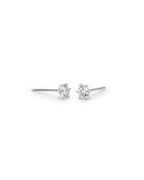 Six Prong Diamond 14k Whitegold Studs w. Diamonds