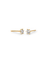 Six Prong Diamond 14k Gold Studs w. Diamonds
