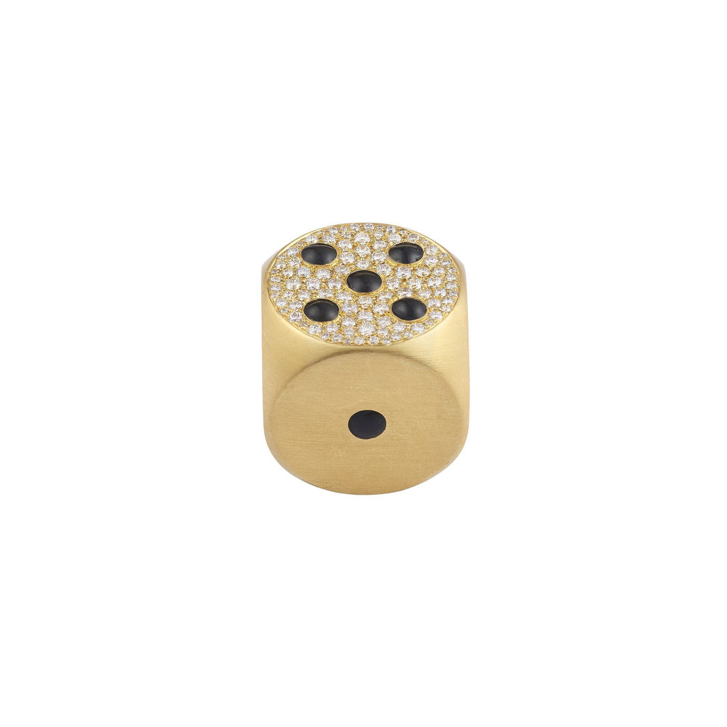 Mini Hasard 18K Gold Ring w. Lab-Grown Diamonds