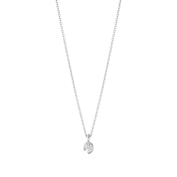 Mercy 18K Halskette aus Weißgold m. 0.05 ct Diamant