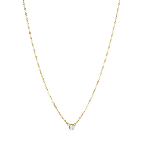 Signature Solitaire Halskette aus 18K Gold mit 0.05 ct. Diamant