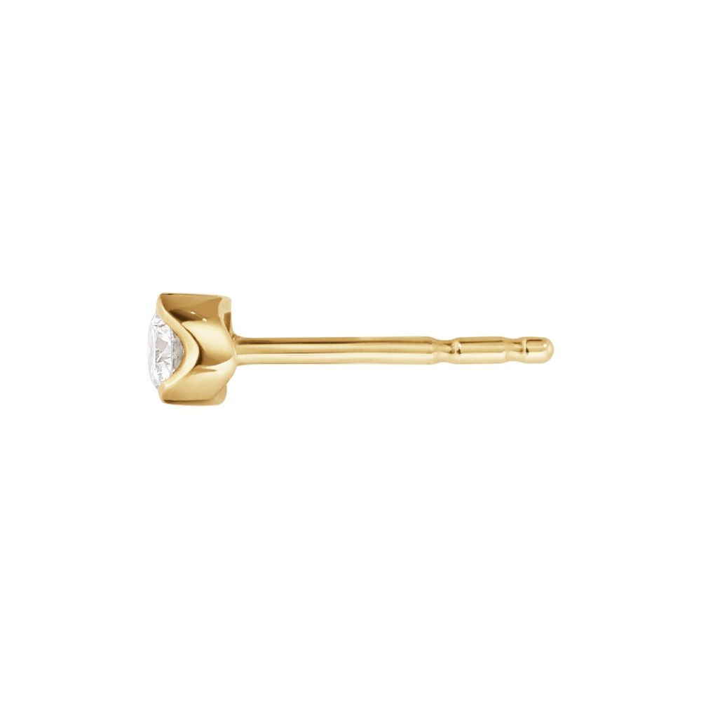 Signature 18K Gold Stud w. 0.10ct Diamond