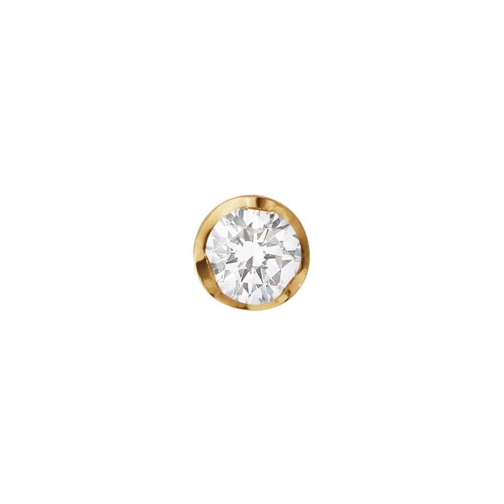 Signature 18K Gold Stud w. 0.10ct Diamond