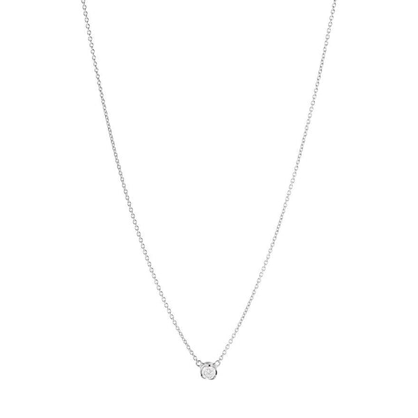 Signature Solitaire 18K Whitegold Necklace w. 0.10ct Diamond