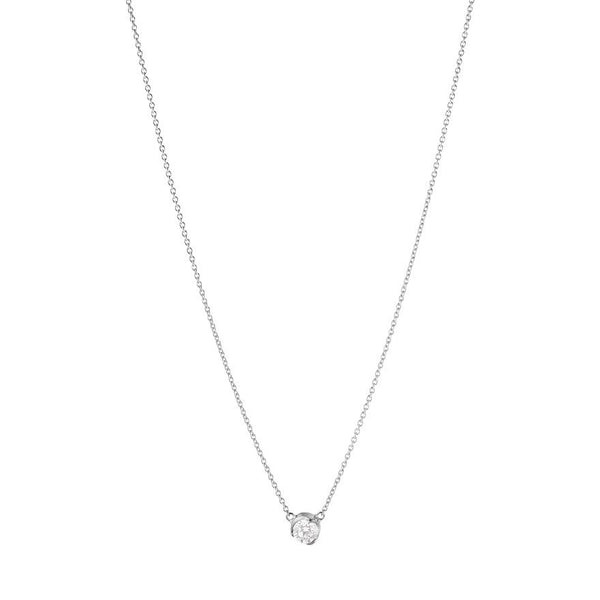 Signature Solitaire 18K Whitegold Necklace w. 0.20ct Diamond