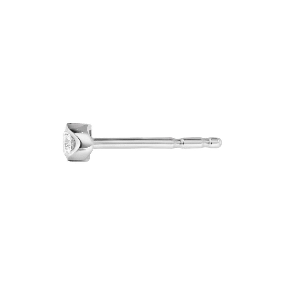 Signature 18K Hvidguld Ørestik m. 0.05ct Diamant