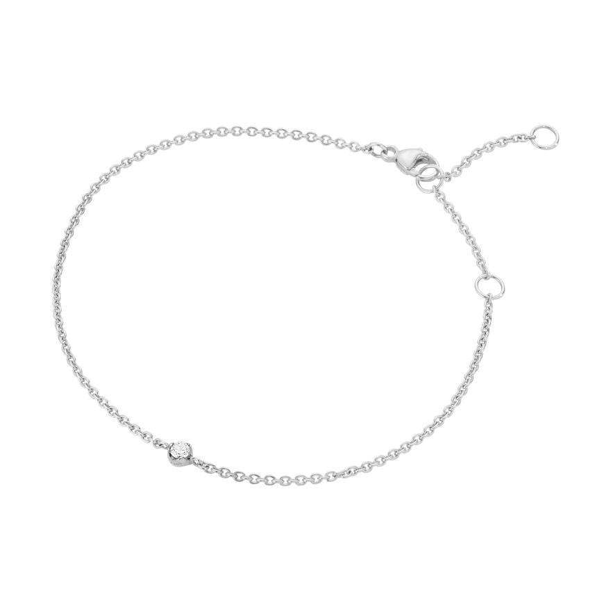 Signatur 18K Weißgoldarmband w. 0,05 CT Diamond