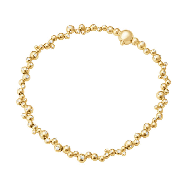 Moonlight Grapes Slim 18K Gold Bracelet w. Diamonds