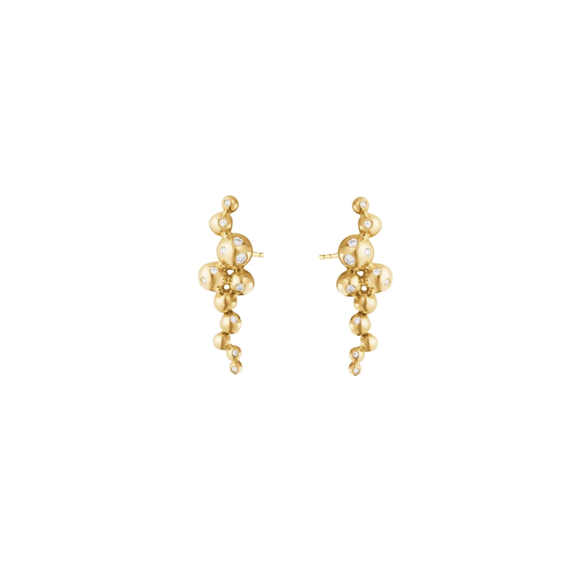 Moonlight Grapes small 18K Gold Earrings w. Diamonds