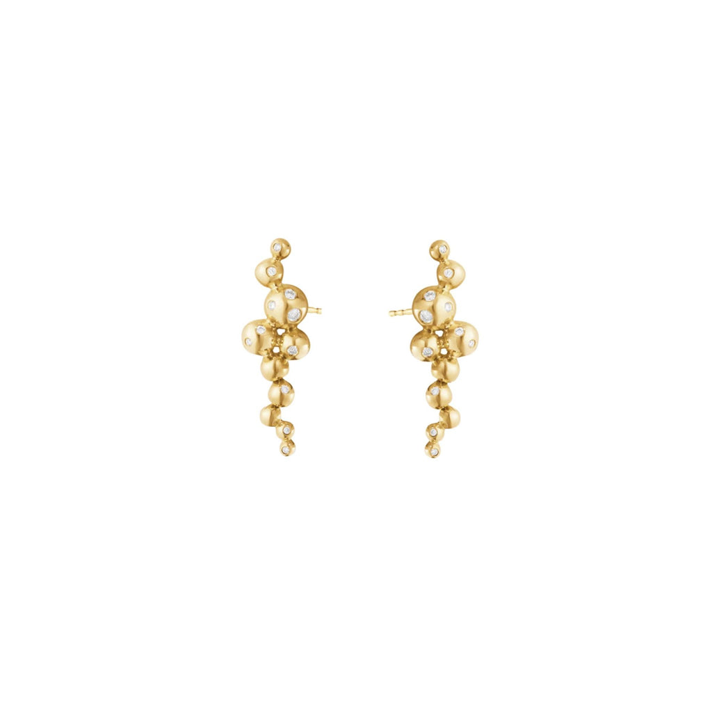 Moonlight Grapes kleine 18K Gold-Ohrringe mit Diamanten