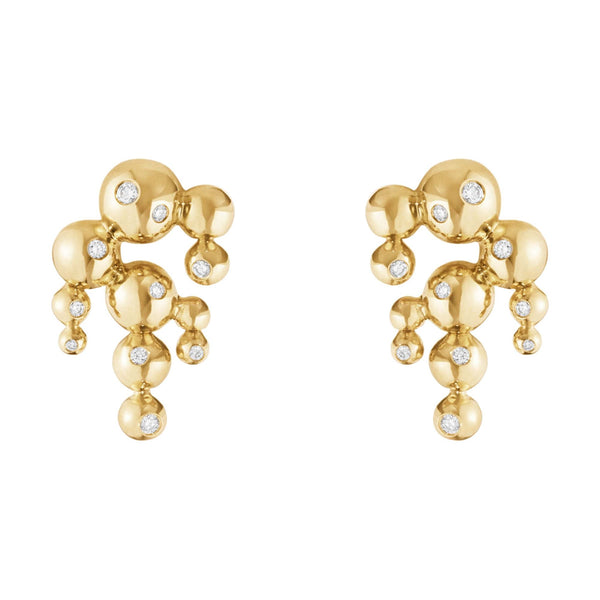 Moonlight Grapes Chandelier 18K Gold Earrings w. Diamonds