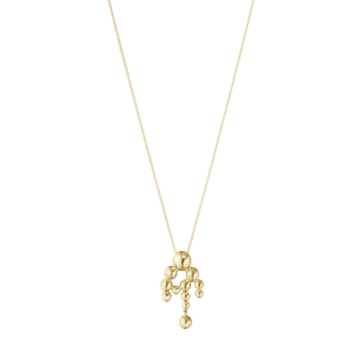 Moonlight Grapes Chandelier 18K Gold Necklace w. Diamonds