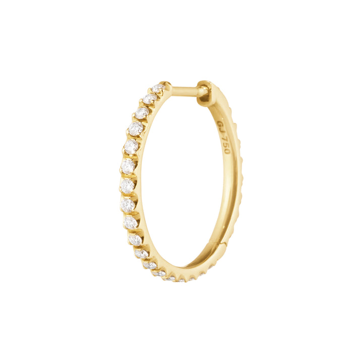 Signature 18K Gold Hoop w. 0.15ct Diamonds