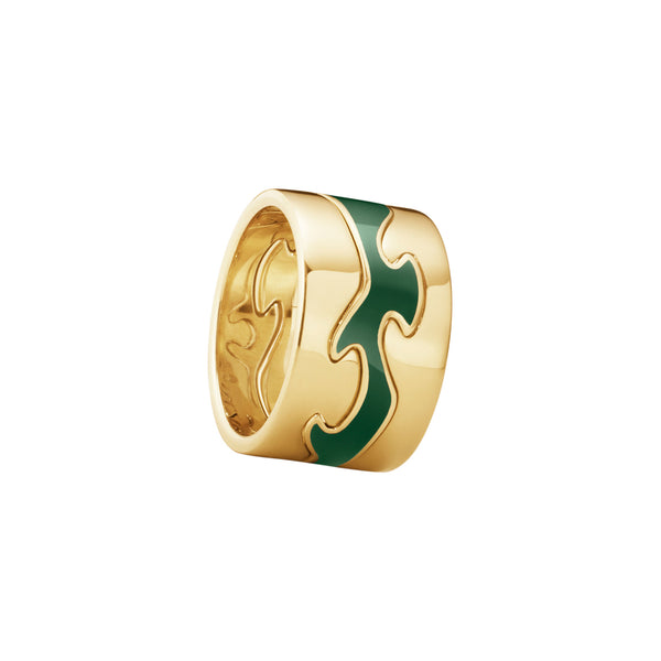 Fusion 18K Gold Ring w. Green HyCeram