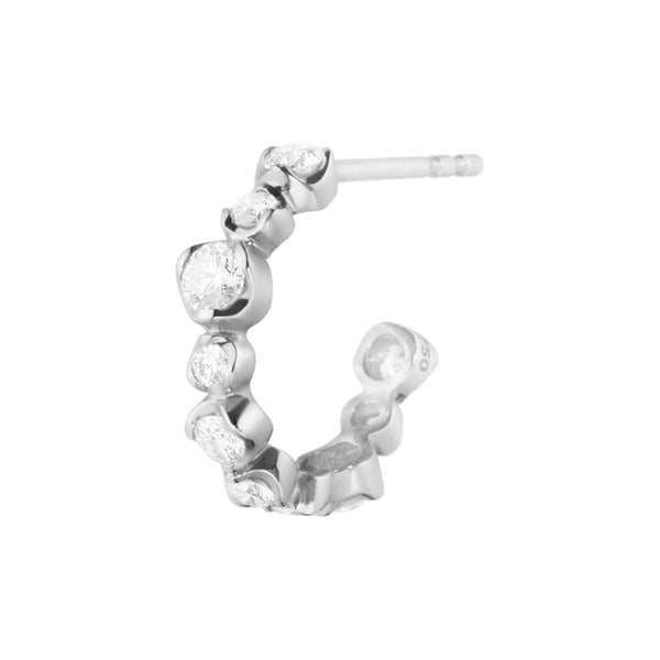 Signature 18K Hvidguld Hoop m. Diamanter
