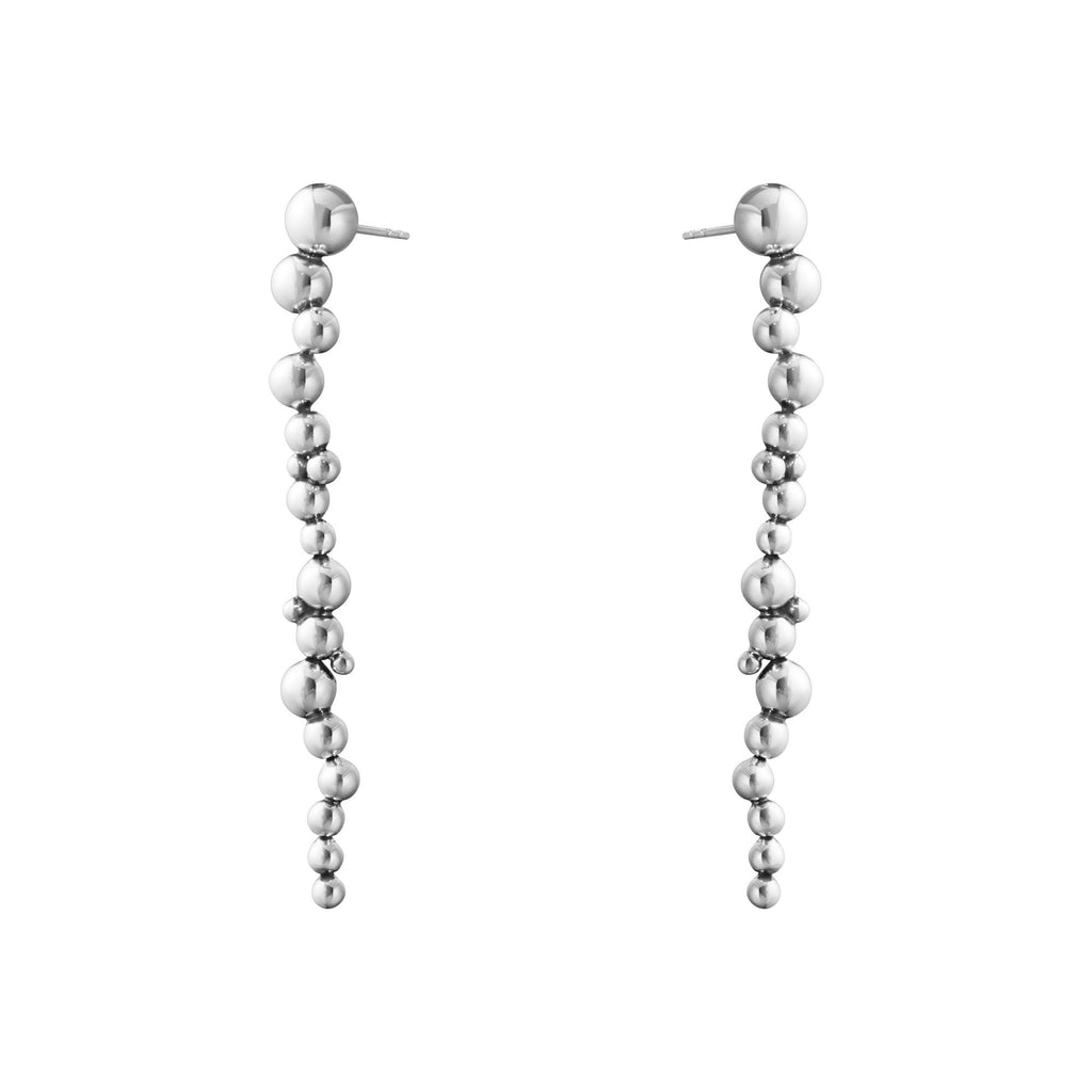 Moonlight Grapes Silver Long Earrings