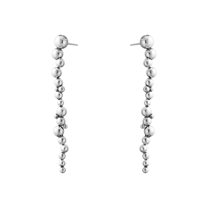 Moonlight Grapes Silver Long Earrings