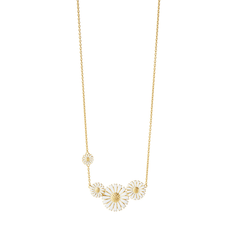 Daisy Four Flower Gold Plated Necklace