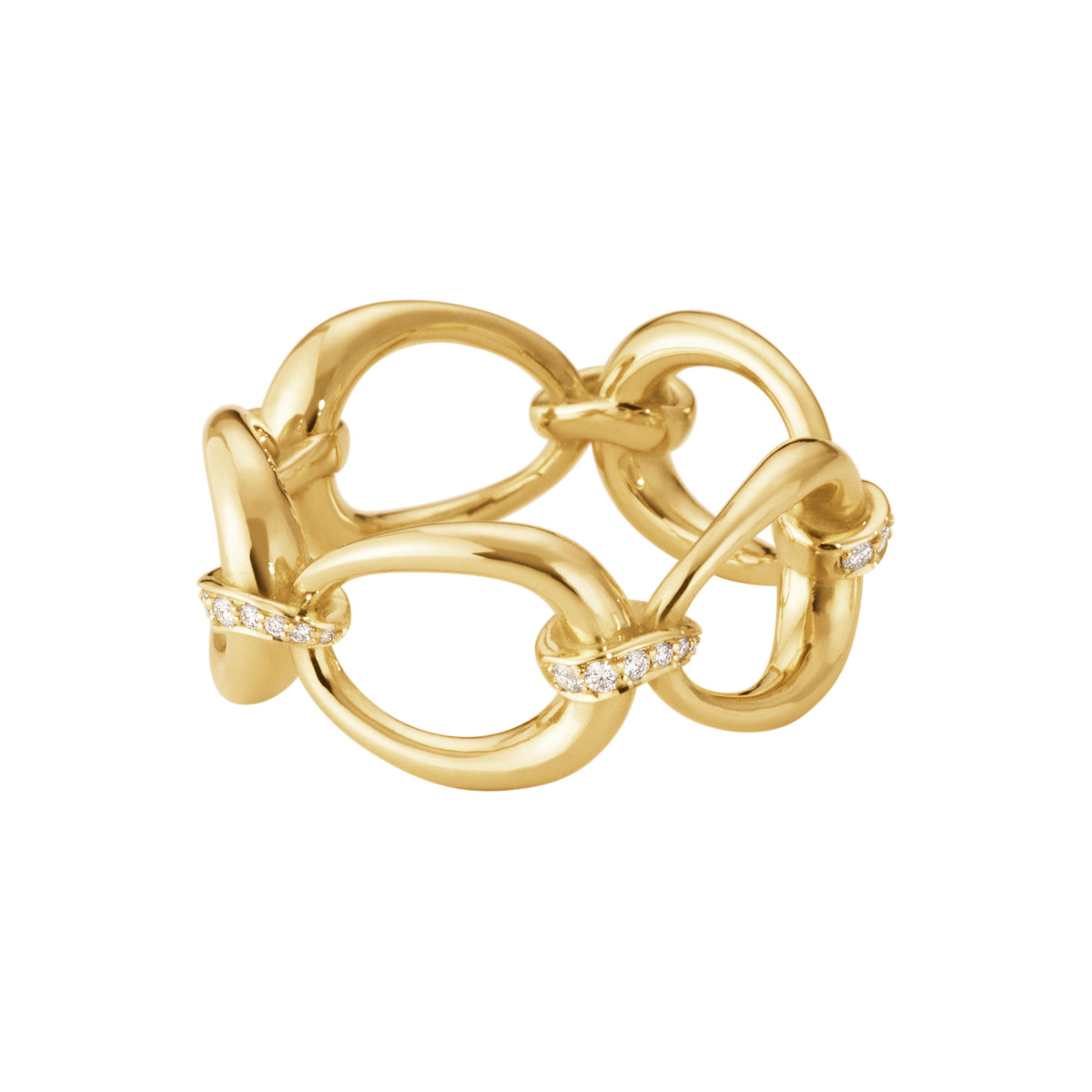 Nachkommen 18k goldener Ring w. 0,11 CT -Diamanten