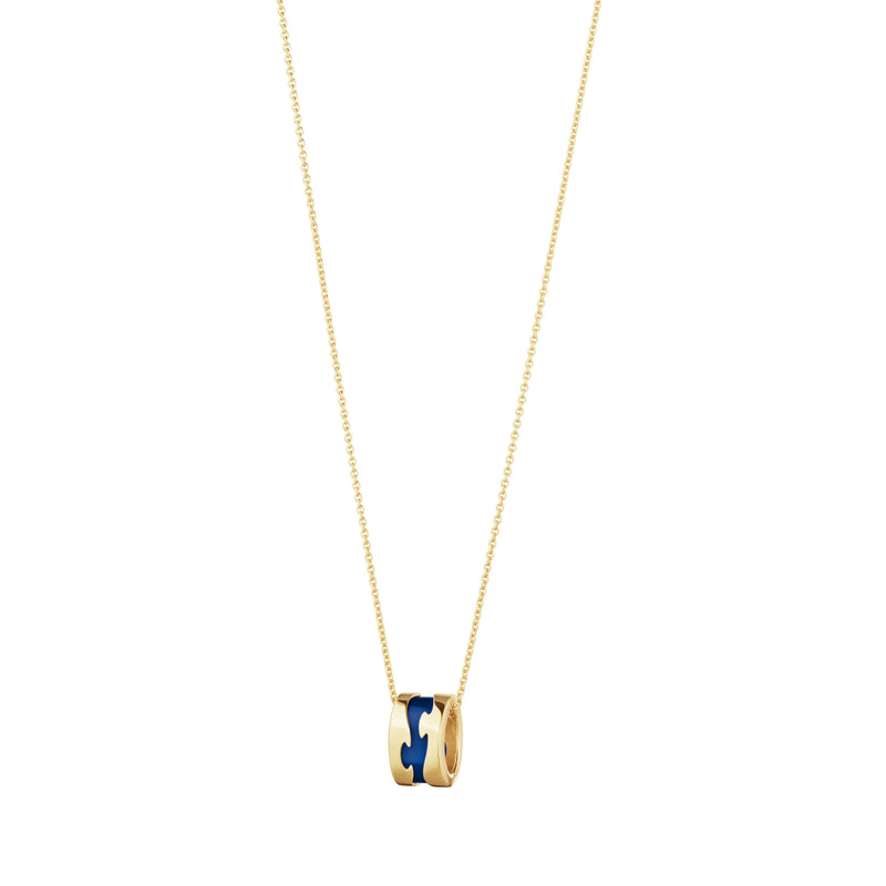 Fusion 18K Gold Necklace w. Blue Hyceram