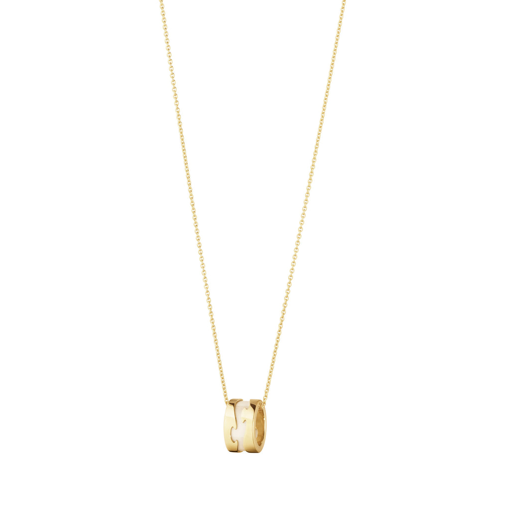 Fusion 18K Gold Necklace w. Beige Hyceram