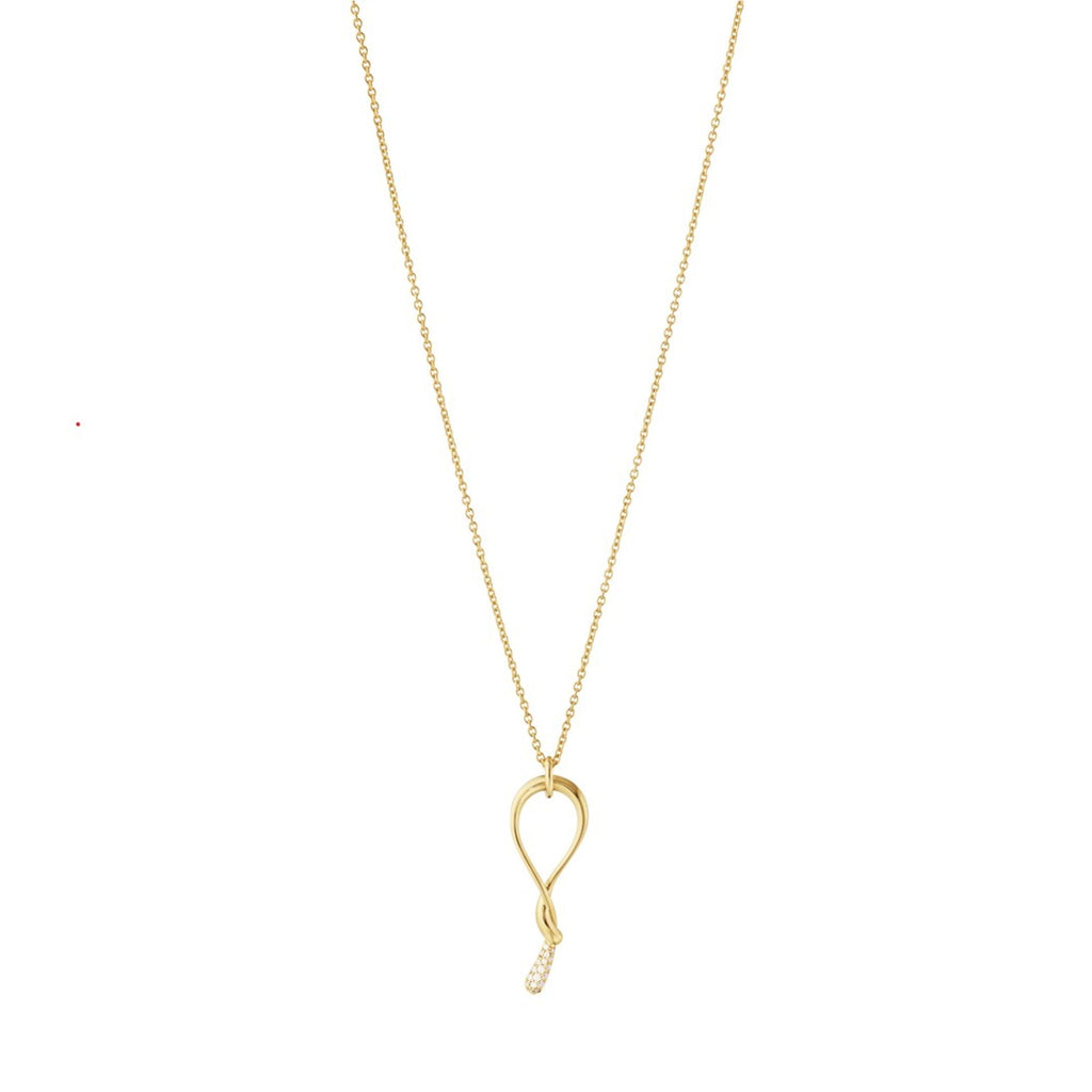 Mercy Swirl 18K Gold Necklace w. Pavé 0.04 Ct Diamonds